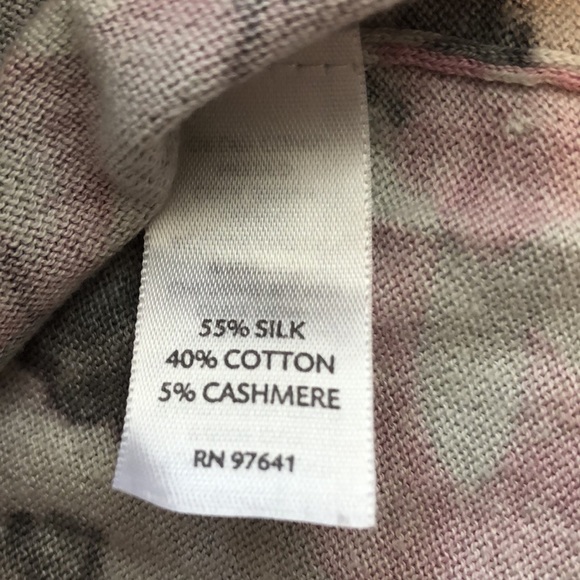 J.Jill Silk Cashmere Silk Blend Floral Cardigan Medium Petite - Picture 4 of 8